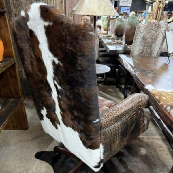 Executive Desk Tufted Croc-Ostrich Tri color cowhide Chair