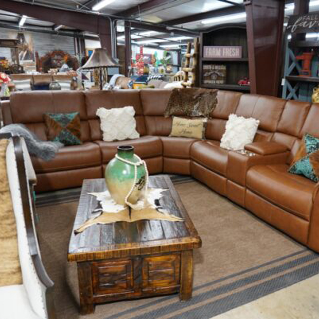 Henry three way power reclining Leather sectional livingroom set